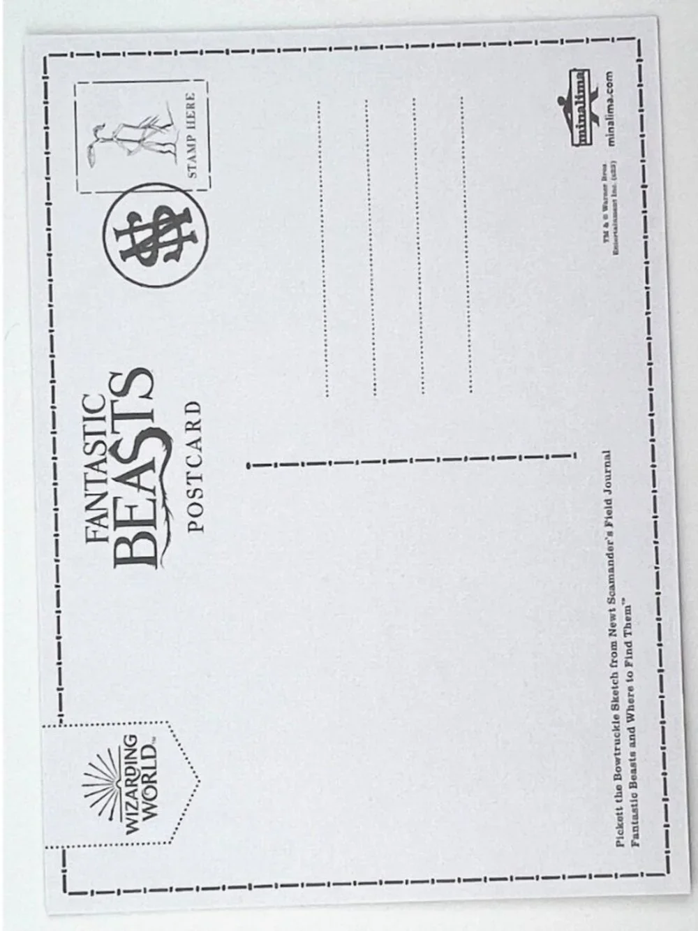 MinaLima Mystery Postcard Harry Potter Fantastic Beasts Bowtruckle Sapling